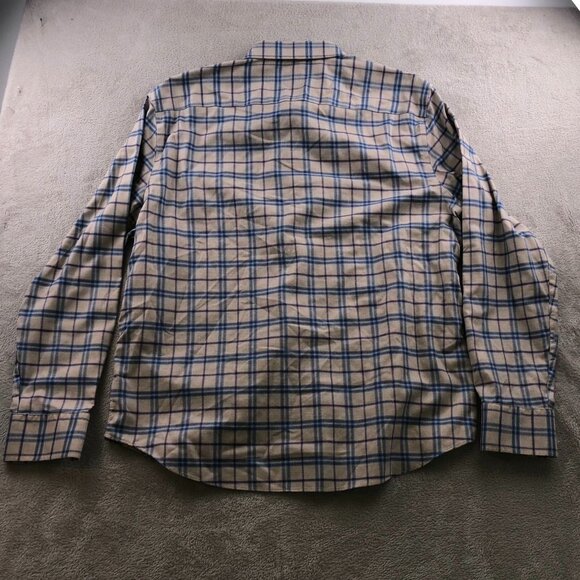 Untuckit Men Shirt Size XL Wrinkle-Free Long Sleeve Flannel Plaid Button Up Blue - Picture 13 of 13